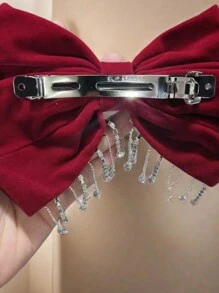 Dễ thương 1pc Phụ nữ nơ & Rhinestone trang trí thời trang kẹp tóc kiểu Pháp cho cuộc sống hàng ngày kẹp tóc kẹp tóc trượt kẹp tóc - Nhiều màu - Xem 3