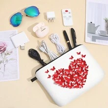 女性化妝包,小型化妝包旅行袋,浴室用品組織袋帶拉鍊的時尚防水化妝包 - 彩色 - 查看 7