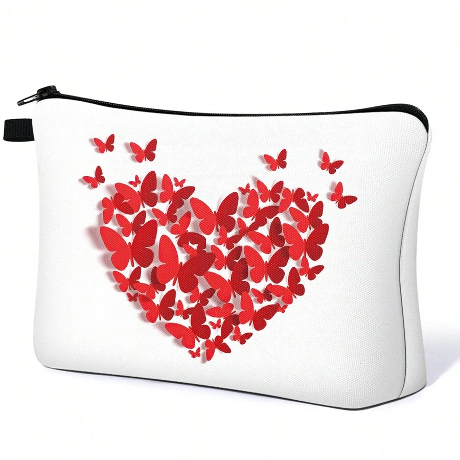 女性化妝包,小型化妝包旅行袋,浴室用品組織袋帶拉鍊的時尚防水化妝包 - 彩色 - 查看 1