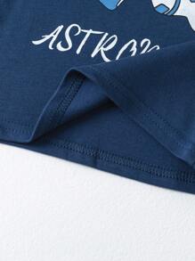 Young Boy Blue Astronaut Print Comfortable Pajama Set - Navy Blue - View 7