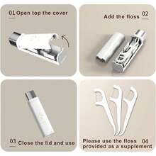 1 Set Automatic Pop-Up Floss Storage Box & 100pcs Disposable Dental Floss Picks To Refill, Press-Type Toothpick Box, Portable Dental Floss Dispenser, Tooth Dental Floss Picks Case - 1 Set - View 9