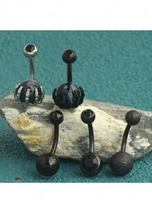 5pcs Dangle Belly Button Rings Cute Pink Heart Stainless Steel Belly Piercing Jewelry  Resever Rings For Women Navel Piercing Jewelry - Belly ring - View 12