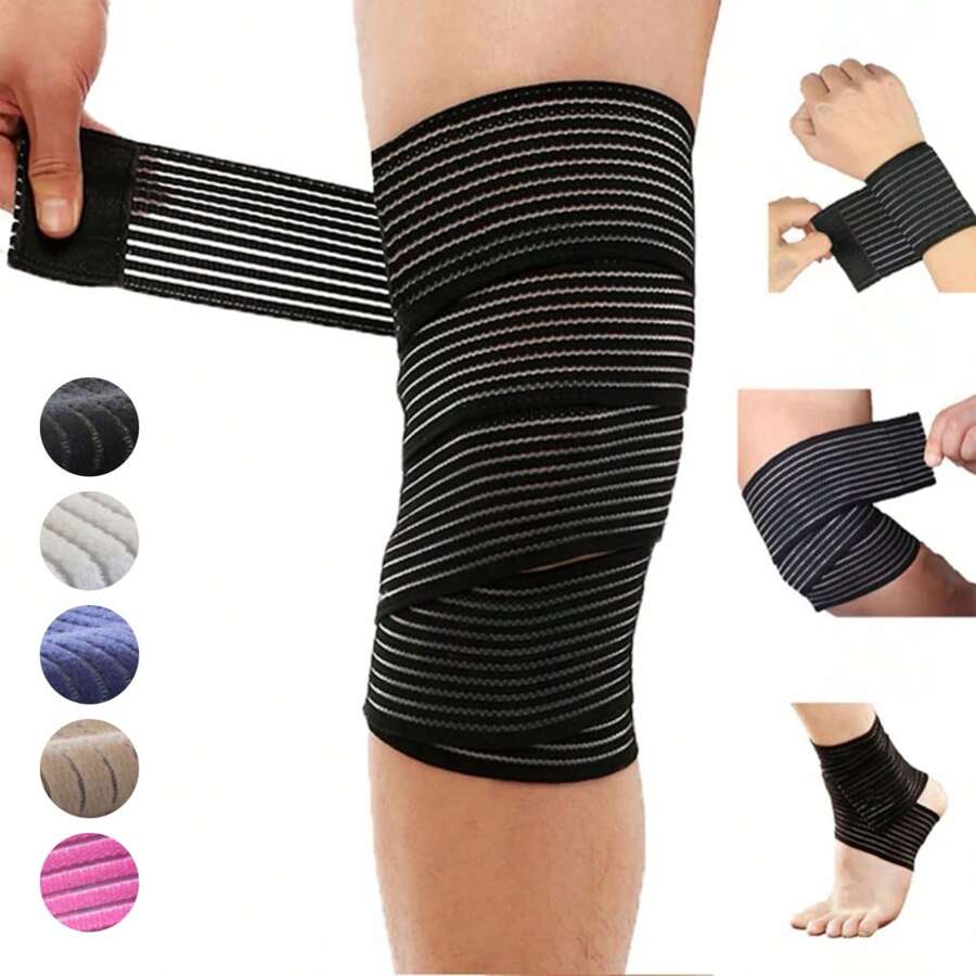 1pc Adjustable Multifunctional Sports Bandage With Self-Adhesive, High Elasticity, Suitable For Ankle, Wrist, Elbow, Knee Support Gym Accessories Knee Support Sports Knee Pads Gym Knee Pads