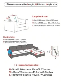 1pc Splash-Proof Embossed Rhinestone Checked Elastic Stretch Sofa Cover, Universal Four Seasons Sofa Cushion Cover, Armrest Cover And Backrest Cover For 1/2/3/4 Seaters - Light Grey - View 4