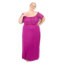 Lace Maxi Dress - Hot Pink - View 7