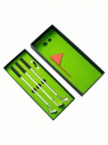 1pc Golf Gift Pen Set, Desktop Mini Golf Putting Green With Metal Golf Club & Ball Pen - Multicolor - View 5