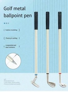 1pc Golf Gift Pen Set, Desktop Mini Golf Putting Green With Metal Golf Club & Ball Pen - Multicolor - View 9