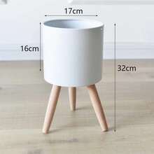 1 件创意铁艺花盆架，配大铁桶，可用于室内外家居装饰、储物架、装饰品和花盆、园艺工具，与铁艺支架组合购买 - 白色 - 查看 5