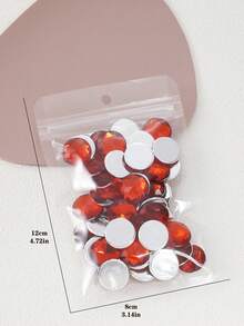 平背圓形亞克力鑲嵌自粘塑料圓形寶石,適用於服裝製作,cosplay寶石,邀請卡製作寶石飾品,閃亮聖誕裝飾 - 紅色 - 查看 7