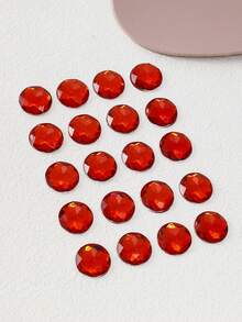 平背圓形亞克力鑲嵌自粘塑料圓形寶石,適用於服裝製作,cosplay寶石,邀請卡製作寶石飾品,閃亮聖誕裝飾 - 紅色 - 查看 6