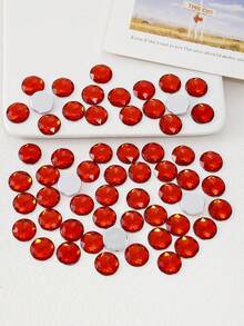平背圓形亞克力鑲嵌自粘塑料圓形寶石,適用於服裝製作,cosplay寶石,邀請卡製作寶石飾品,閃亮聖誕裝飾 - 紅色 - 查看 5