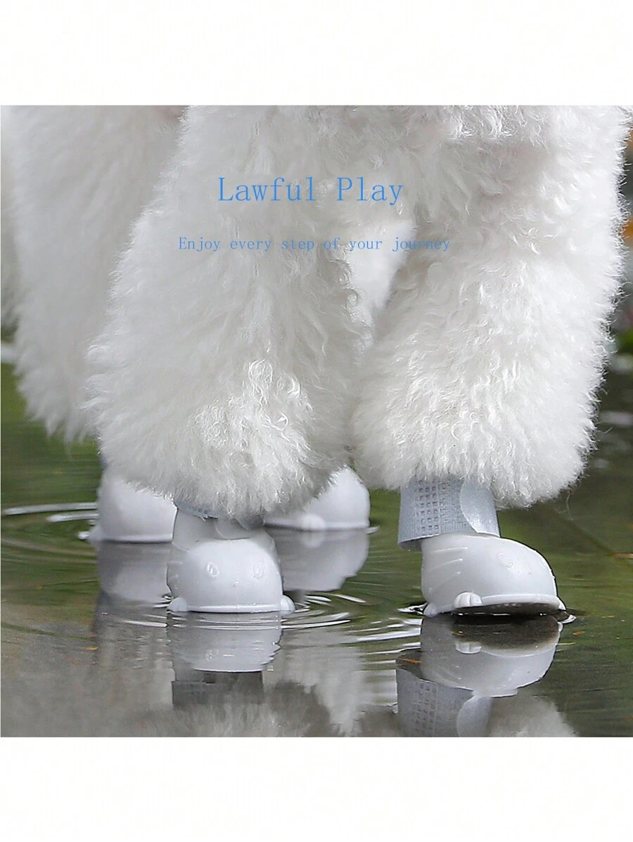 1隻防水且防滑柔軟底的雨鞋適用於波美拉尼亞犬,比熊犬和泰迪等狗狗,提供3種尺寸選擇,適用於小於8公斤的小型犬 - 灰色 - 查看 1