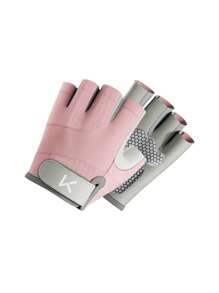 2 件符合人体工程学的防滑健身手套，经典拼布设计，透气，完美贴合手指，适合举重、骑自行车、健身房、户外训练