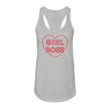 Nearly There Girl Boss Graphic Ladies Cotton Tank Top - 灰色 - 查看 1