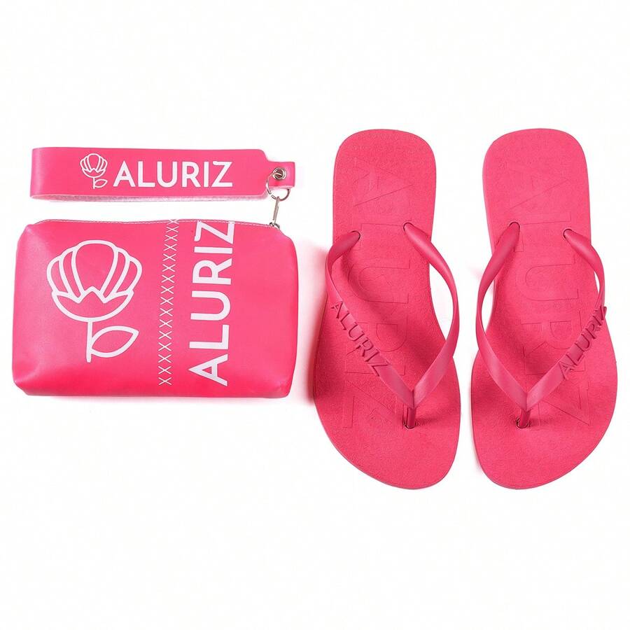 Kit Chinelo Feminino Confortável + bolsa Bag Necessaire Aluriz