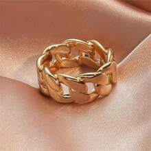 Anillo de diseño hueco de eslabones de cadena, estilo minimalista y vintage, joyería de moda unisex, ideal para regalos de Año Nuevo, Día de San Valentín y Día de la Madre