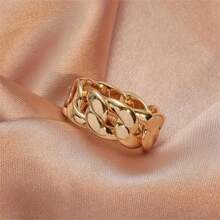Anillo de diseño hueco de eslabones de cadena, estilo minimalista y vintage, joyería de moda unisex, ideal para regalos de Año Nuevo, Día de San Valentín y Día de la Madre