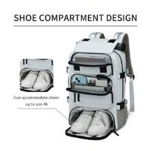 Du lịch Ba lô Đối với phụ nữ Với Cổng sạc USB Đi bộ du lịch Làm Việc Ba lô máy tính xách tay Cho nam giới Sạc Usb Dung lượng lớn 17 Inch Không thấm nước Ba lô đi học - Xám - Xem 6