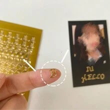 1pc Gold Foil English Letter Scrapbooking Sticker, INS Style Waterproof DIY Journal Material Scrapbook Decoration Stickers Suitable For Various Scenes Like DIY, Books, Etc., Stickers, Wall Decal, Vinyl Decal For Home Decorations, Spring Decoration Items Refresh Your Home, Rama Decoration Stickers