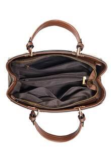 European And American Style Large Capacity Polka Dot Pattern Women's Bag, Fashionable Shoulder & Crossbody Bag For Commuting, Light And Practical - Brown - View 6