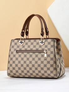 European And American Style Large Capacity Polka Dot Pattern Women's Bag, Fashionable Shoulder & Crossbody Bag For Commuting, Light And Practical - Brown - View 3