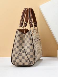 European And American Style Large Capacity Polka Dot Pattern Women's Bag, Fashionable Shoulder & Crossbody Bag For Commuting, Light And Practical - Brown - View 2