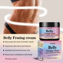 肚子緊實霜,強效緊致肌膚霜和去橙皮組織乳霜,保濕緊實乳液,適用於腹部,手臂,大腿和臀部的女性和男性 - 白色 - 查看 5