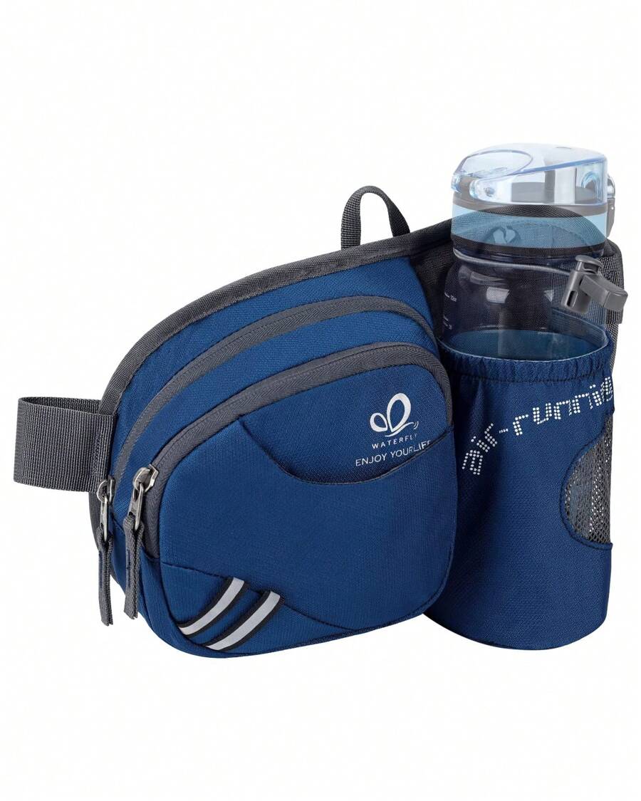 Waterfly Bolsa de cintura corrida desportiva homem mulher com suporte para garrafas bolsa de cintura para correr caminhadas, Preto, Caminhadas, corrida, desporto - azul real - Ver 1