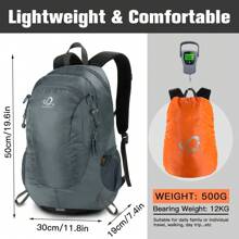 Waterfly Zaino Trekking Donna Uomo: 30 Litri Zaino Montagna per Sport Viaggio Campeggio Escursionismo - Grigio - Visualizzare 5