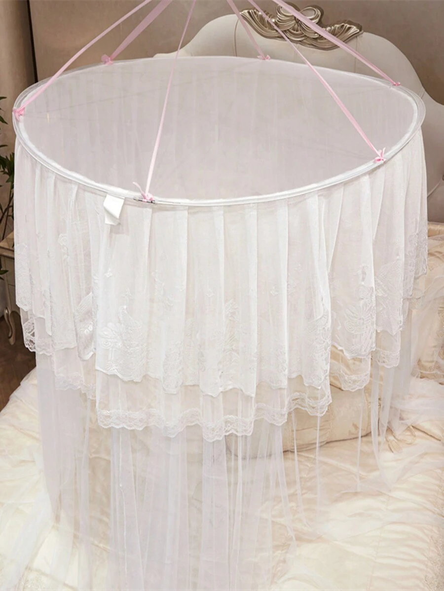 1pc Solid Color Dome Mosquito Net, Suitable For All Bed Sizes, Fashion Hanging Mosquito Net, High Density, Anti-Mosquito And Dust, Applicable For Living Room, Bedroom, Outdoor Travel
