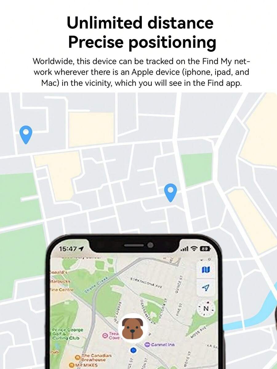 White Mini GPS Tracker Compatible With Apple Find My APP Smart Tag