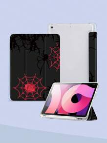 1 Pieza Cubierta De Tableta Con Patrón De Araña Con Espinas, Con Soporte Para Bolígrafo, Protección Contra Caídas, Función De Activación/desactivación Al Abrir/cerrar La Funda, Compatible Con Samsung, Huawei, Xiaomi E Ipad - Multicolor - Ver 4