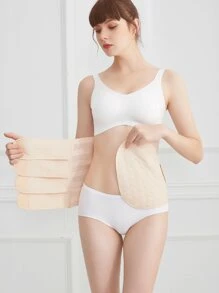 1入件杏色 4 條可調節扣子的產後腹部束腰包,適用於剖腹產和自然分娩產後婦女控制小腹