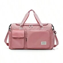 ONDA SHOP Maleta Deportiva con Compartimiento para Zapatos, Bolsa De Mano de Viaje con Correa Resistente E Impermeable Básicas trendy - Gris - Ver 5