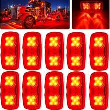 10Pcs 12V 10LED Universal Side Marker Lights Lamp Indicator Light For Cars Trailer Trucks Boat Bus Caravan - Red - View 1