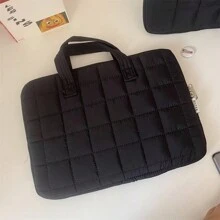 1 szt Styl Ins Minimalistyczny I Z górnej półki Pled Komputer Torba , Jednolity kolor iPada Ochronny Torebka  Odpowiedni Dla Studenci I Gabinet Pracownicy - Czarne - Zobacz 2