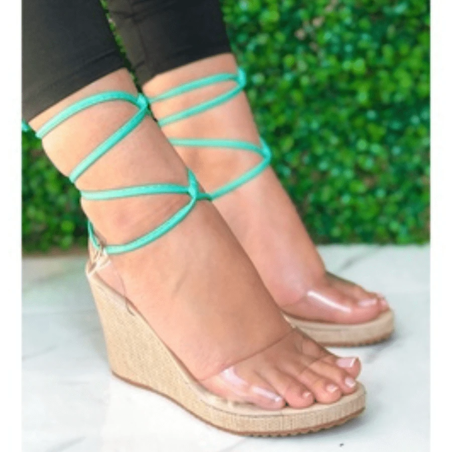 Women Platforms & Wedge Sandals - Lime Green - View 1