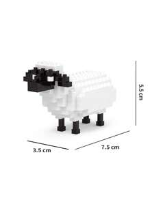 1 Stück handgefertigtes DIY Nanoblock Modell, witzige Tiere Serie Schaf/Zebra/Giraffe/Eisbär, Bausteine für Erwachsene, Sammlerstück, Geschenk zu Neujahr/Geburtstag