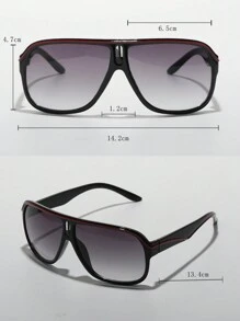 POLASUP 1 件复古 PC 塑料框架经典飞行员时尚眼镜，带装饰线（含眼镜带和礼品包装），适合户外活动、运动、驾驶、骑自行车、男士夏季海滩度假、户外、旅行 - 黑與白 - 查看 4