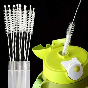 5pcs Drinking Straw Cleaning Brush - Stainless Steel Beverage Straw Brush For Cleaning Glass, Silicone, Metal Straws, Tea Kettle Nozzles, Miniature Bottle