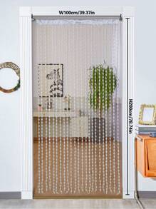 1pc Thick Line Lantern Shaped Curtain With Pom-Pom Ball Decor For Home Decoration, Room Divider Or Window Treatment
