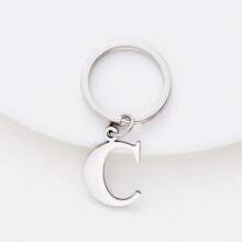 1 buc. Breloc unisex cu litere A-Z din oțel inoxidabil Breloc cu litere simplu cadou pentru prieten, pandantiv pentru bagaje Rechizite școlare Cadouri pentru profesori Accesorii pentru profesori înapoi la școală