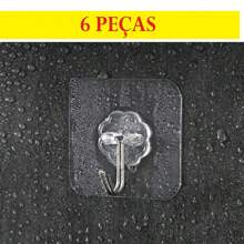 Pacote 2 Ganchos Adesivo 6x6cm Transparente Autocolante Parede Casa Cozinha Quarto Multiúso Fácil De Usar - 3 PACOTES - Visão 1