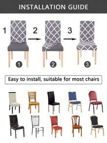 2/4/6PCS Chair Cover Living Room Dining Table Chair Protective Cover Home Decorative Stool Cover