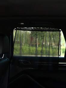 1pc Car Window Curtain Sunshade, Summer Mesh Suction Cup Side Window Sunshade For Baby Car Seat - Black - View 3