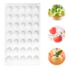 [3入組]35個半球型矽膠模具,每個直徑22mm,適用於小巧的巧克力球、慕斯蛋糕、冰淇淋矽膠盤模具、圓形fat Bomb模具、半球形模具,適用於烘焙蛋糕、果凍、布丁、慕斯、冰塊盤等等。 - 白色 - 查看 8