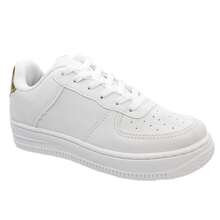 Tênis Casual Feminino Branco Confortável Leve - Branco - Visão 6
