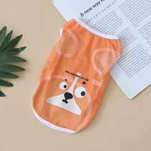 Dog Clothes Spring And Summer Cool Mesh Vest, Breathable & Thin, Cartoon Printed, For Bichon, Golden Retriever, Corgi, Xs-6xl