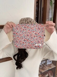 1 Túi đựng đồ trang điểm họa tiết hoa nhỏ màu đỏ vải nhung, thời trang và giản dị, dung tích lớn, có khóa kéo, đồ dùng thiết yếu khi đi du lịch và nghỉ dưỡng, đựng băng vệ sinh, miếng lót túi, tai nghe có dây, tai nghe nhét tai, tai nghe, bộ sạc, son môi, mỹ phẩm, nước hoa, sản phẩm chăm sóc da và làm đẹp, đồ trang trí nhà cửa, cho mẹ, phụ nữ, y tá, học sinh, nữ sinh, chìa khóa, quà tặng ngày lễ, đồ trang điểm, đồ dùng vệ sinh cá nhân khi đi du lịch, quà tặng thiết yếu, phụ kiện khóa kéo, móng tay - Hồng - Xem 8