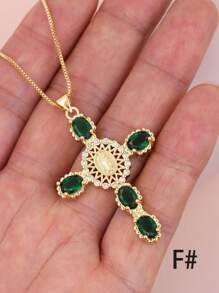 1 Peça Colar com Pingente em Forma de Olho Multicolorido com Microincrustações de CZ, Joias de Cobre Banhadas a Ouro 18K para Mulheres